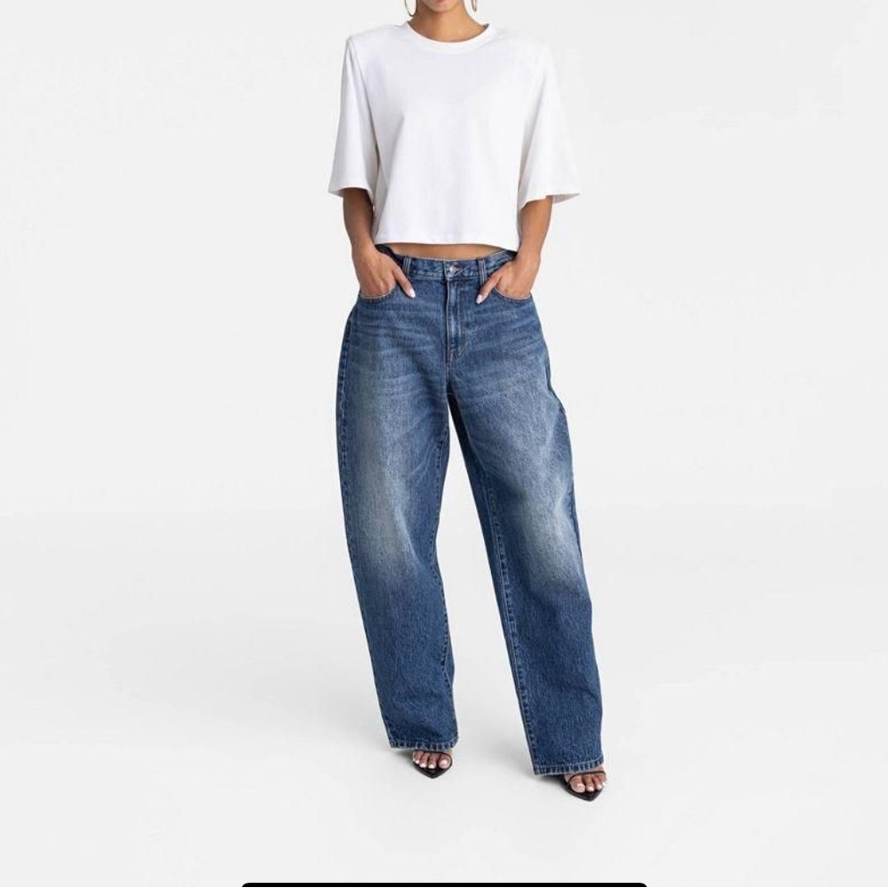 Classic Blue Women's Wide Leg Barrel Jeans